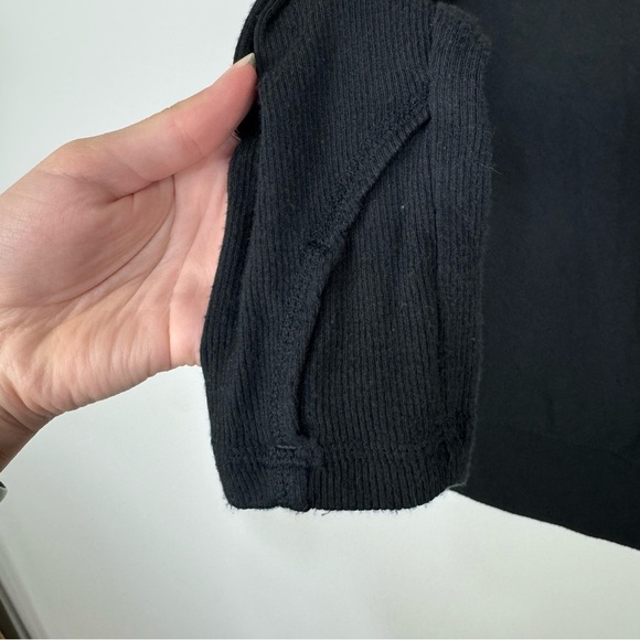 Athleta Black Long Sleeve Boat Neck Basic Casual Top Minimalist Capsule Wardrobe - Picture 4 of 5